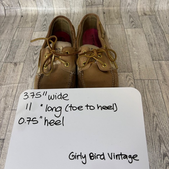 Sperry Top Sider Women's 9.5 M Boat Shoes Tan Leather Lace Up Slip On Moccasins - Picture 8 of 9